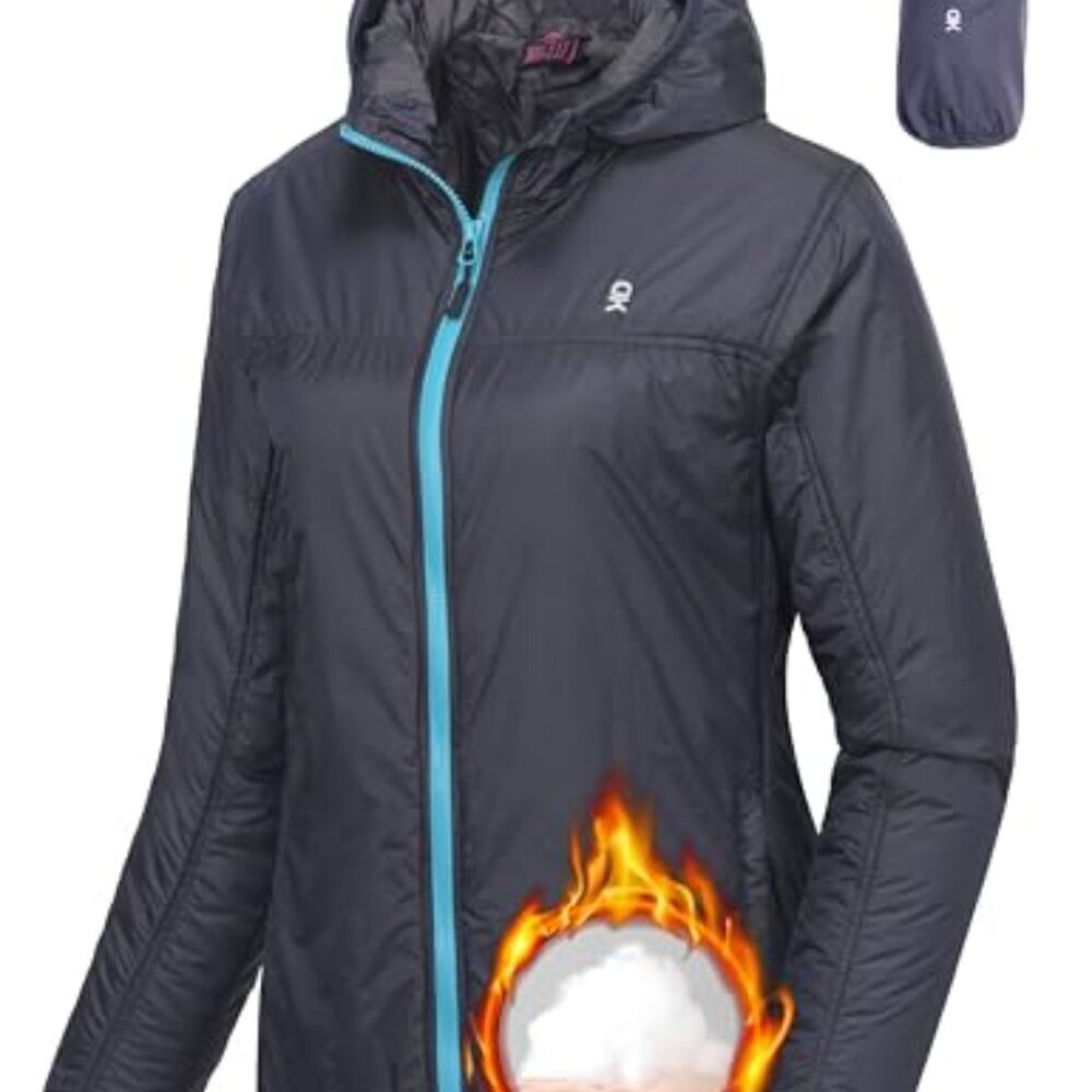 Packable Lightweight Running Jacket Water Resistant Hooded Windbreaker Fitted - Picture 2 of 7